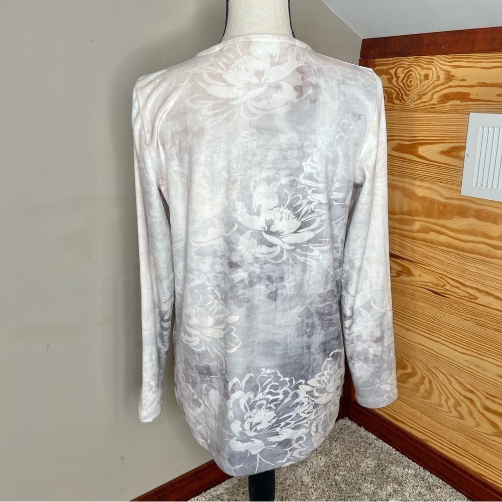 Soft Surroundings Corrina Half Zip Floral Long Sleeve Tunic Top Blouse Small S - Picture 3 of 8